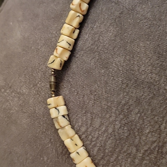 Vtg Estate Baroque Tiger Cowrie Shell Bone Beaded Tribal Nomad Necklace - Picture 7 of 11